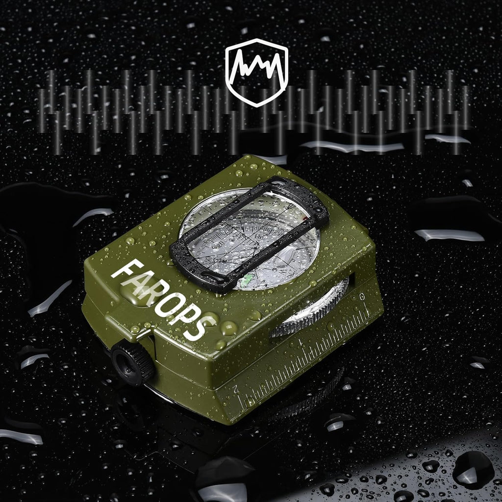 ZYD-XCCC Military Lensatic Compass — Waterproof & Shockproof, Army Green