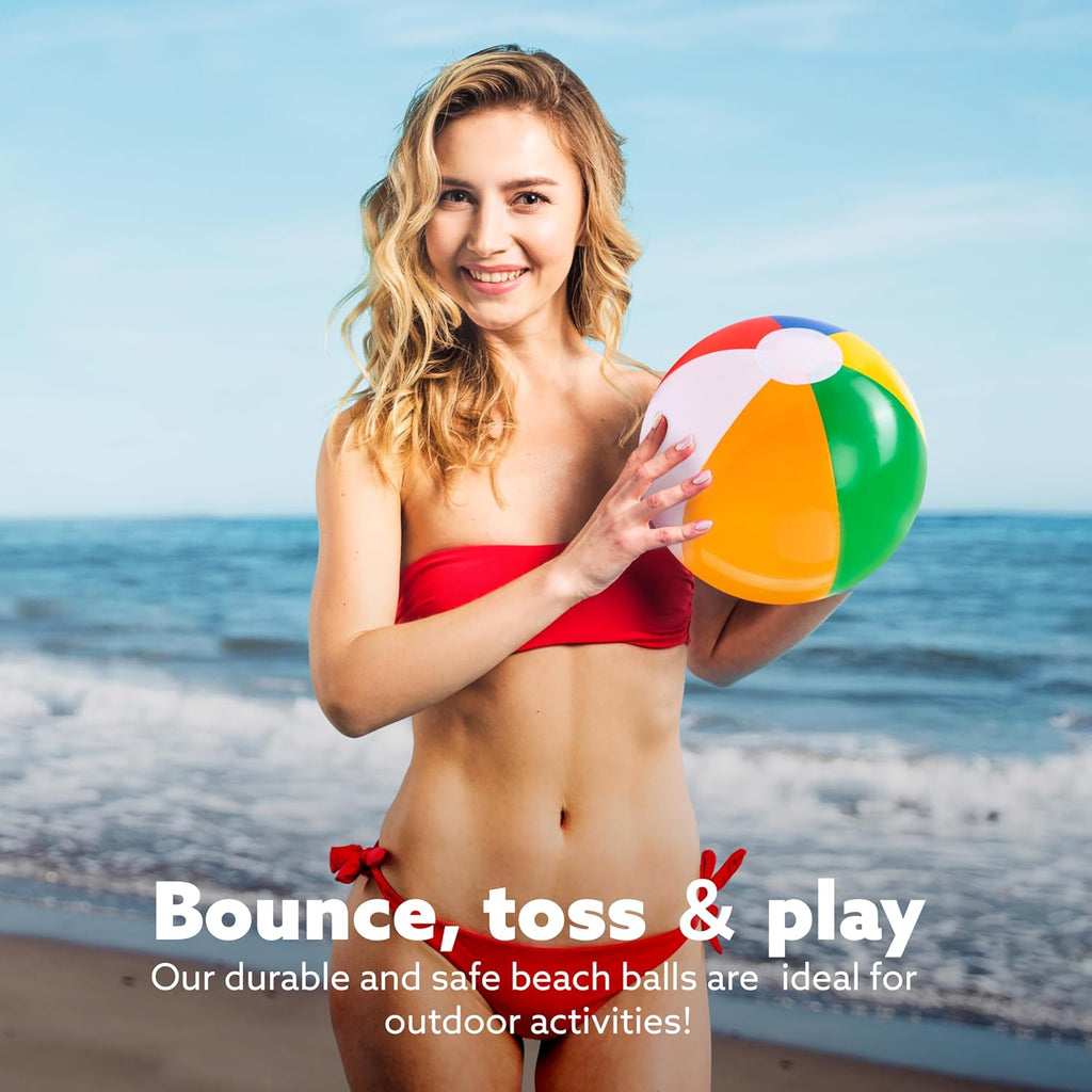 Joiedomi Rainbow Inflatable Beach Balls (12 Pack)