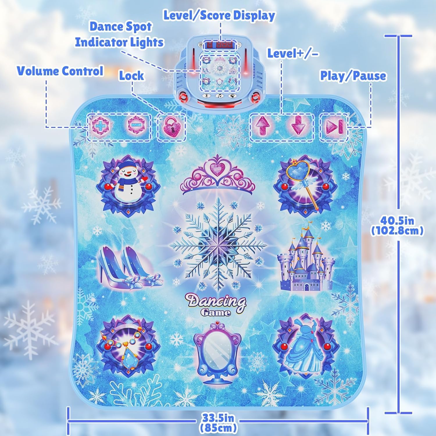 Frozen Dance Mat for Kids — Bluetooth, LED Lights & Music