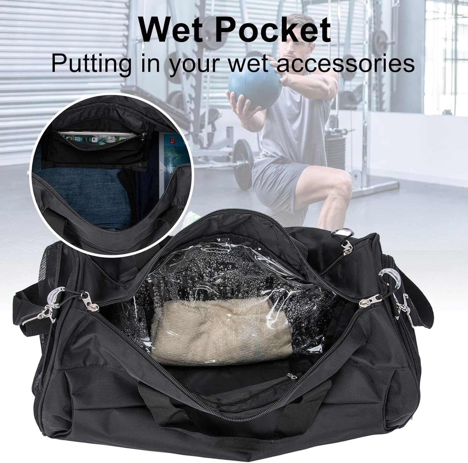 Ousian Gym Duffel Bag with Shoe Compartment