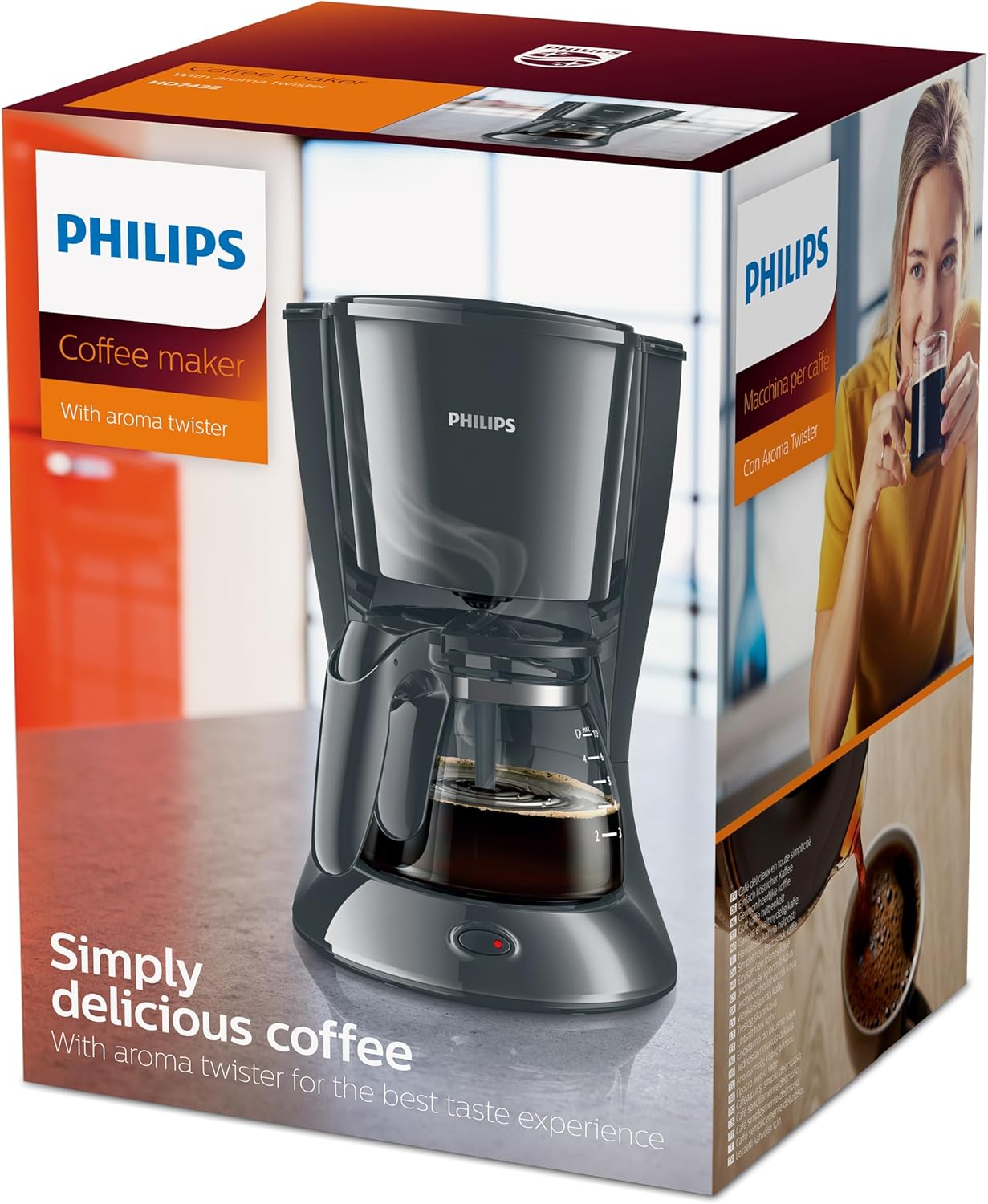 Philips Drip Coffee Maker, 600ml, Auto Shut-Off