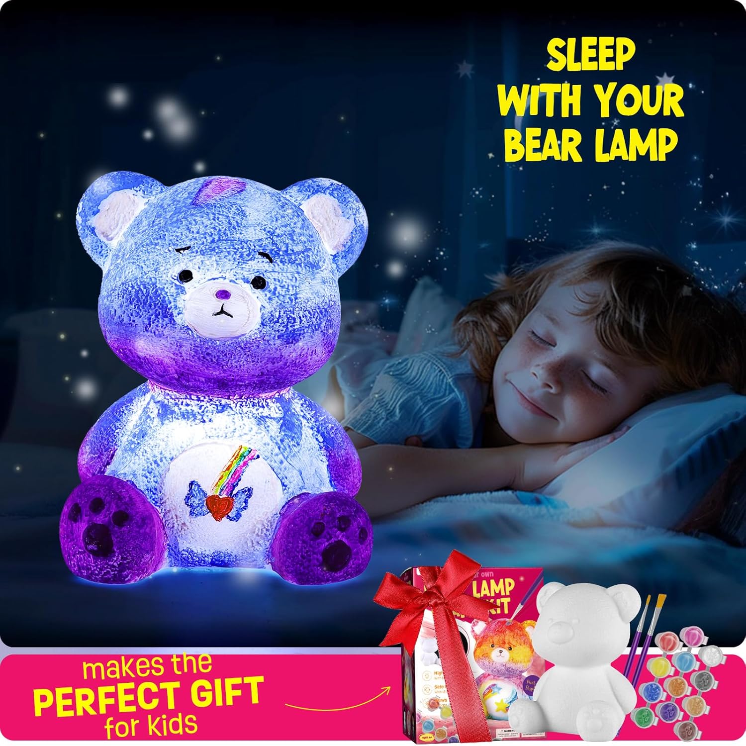 DIY Bear Lamp Painting Kit — Creative Gift for Kids (Ages 3–12)