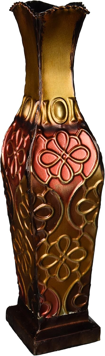 Elements Harlequin Decorative Metal Table Vase — 28 cm, Multicolor