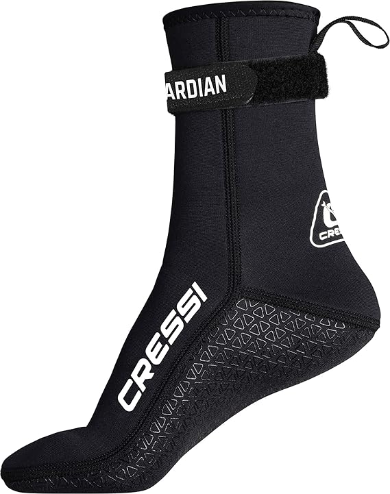 Cressi Guardian 2mm Neoprene Socks — Unisex, Mid-High with Velcro Strap
