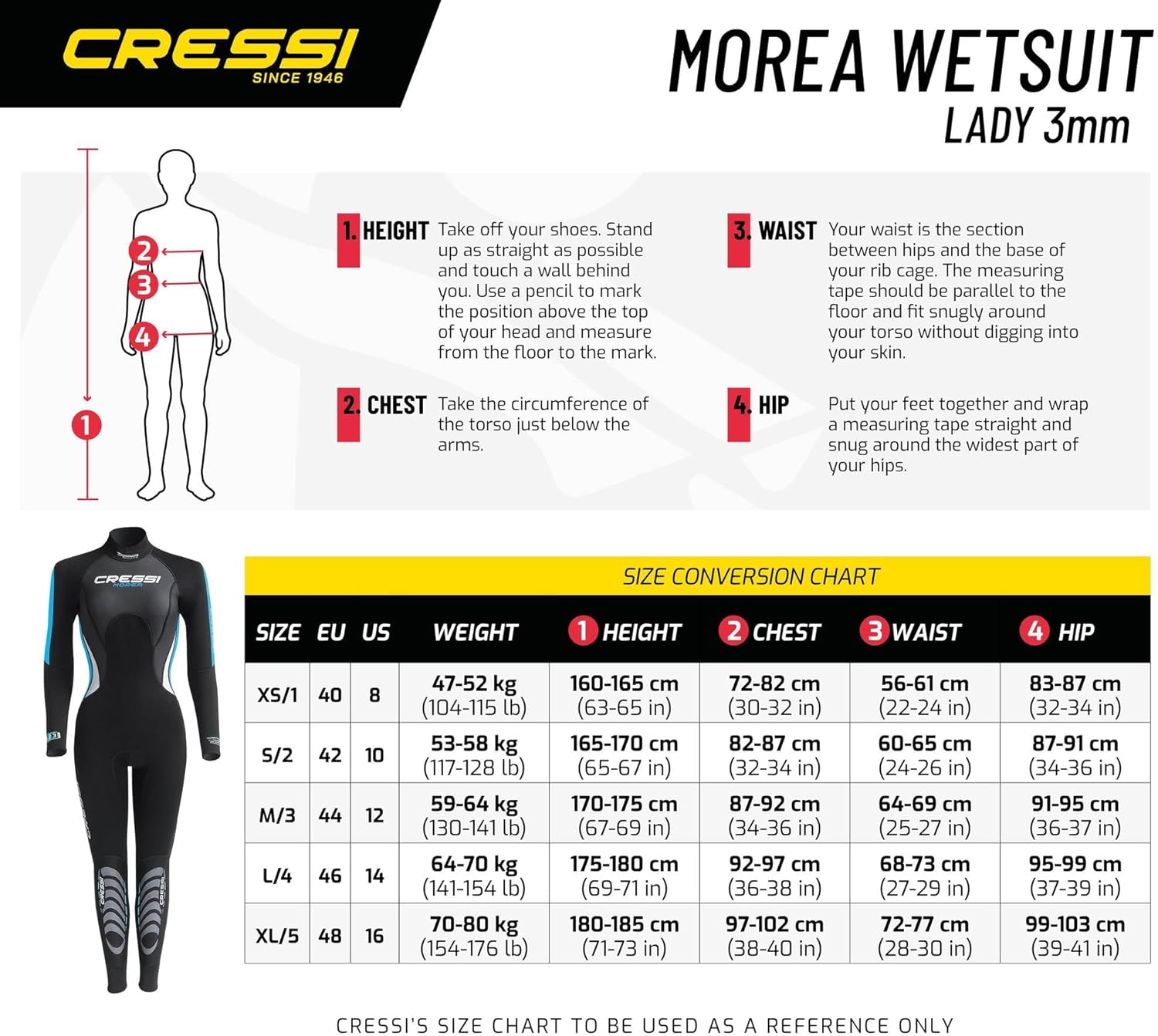 Cressi Morsetta Unisex Wetsuit — Premium Material, Italian Design Since 1946