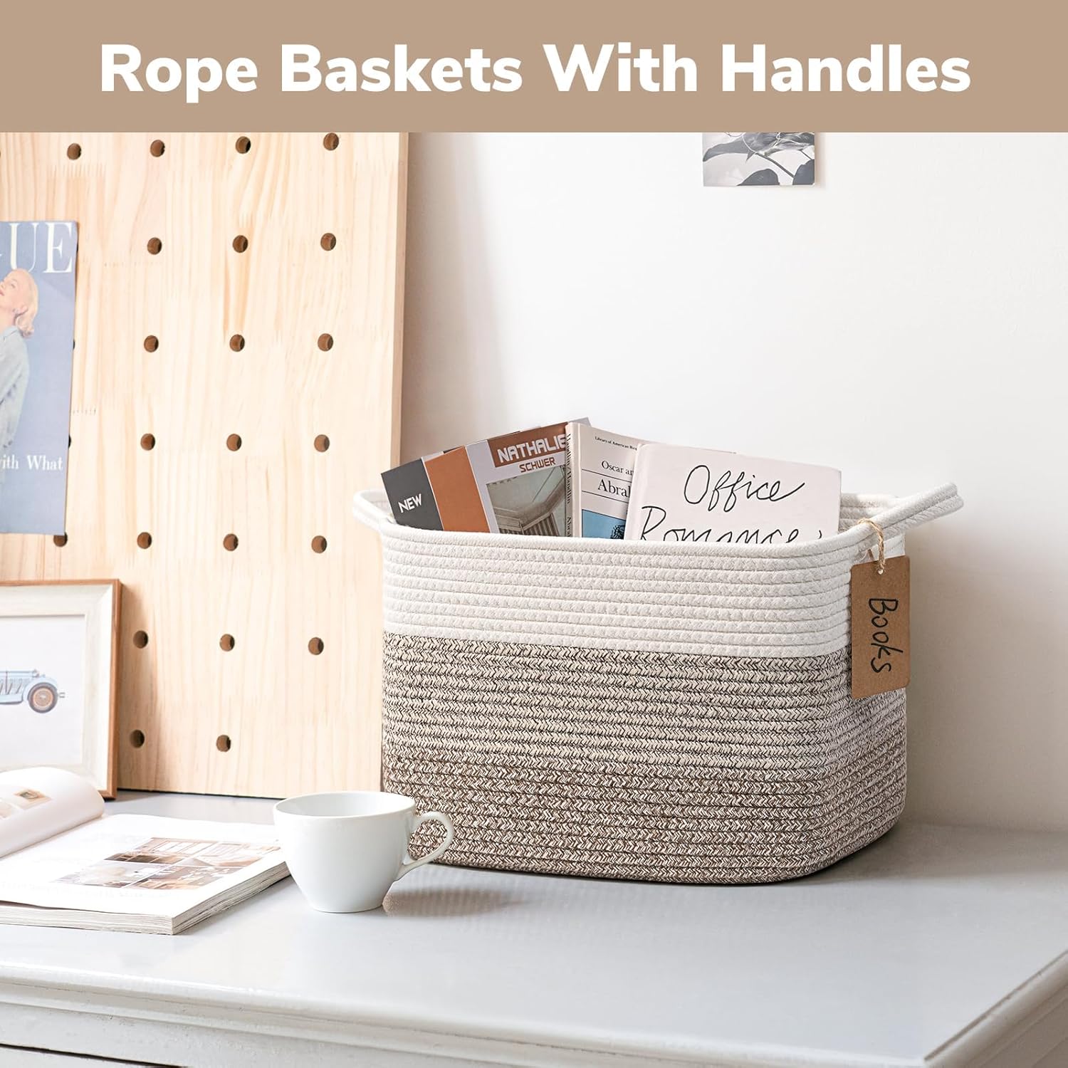 3-Piece Woven Storage Baskets for Shelves and Kids' Rooms