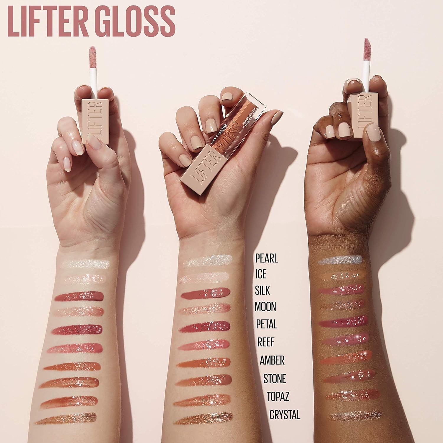 Maybelline Lifter Gloss — Hydrating Lip Plumper with Hyaluronic Acid, Shade 004 Silk