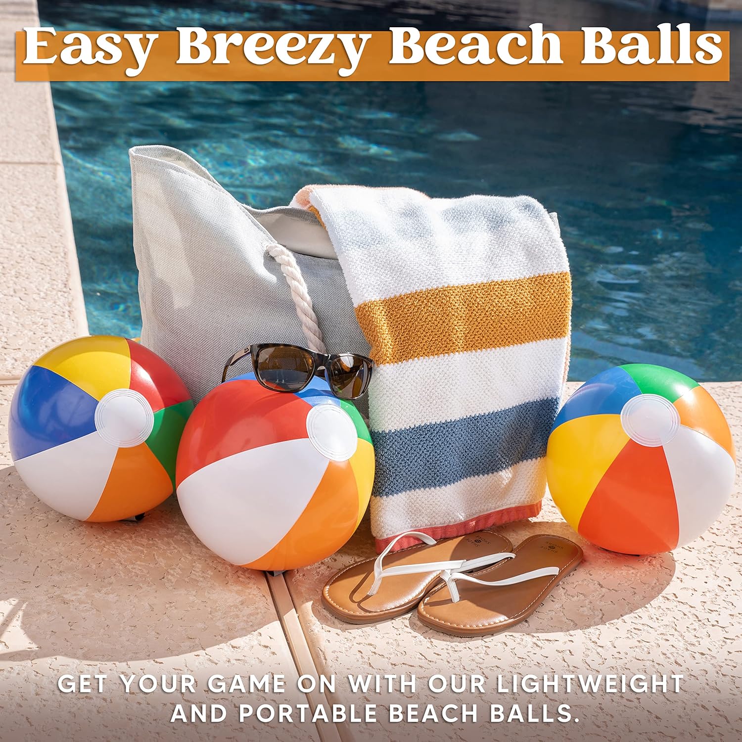 Joiedomi Rainbow Inflatable Beach Balls (12 Pack)