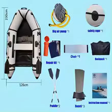 Solar Marine 3-Person Inflatable Assault Boat – 2.3M PVC Kayak for Fishing & Water Sports