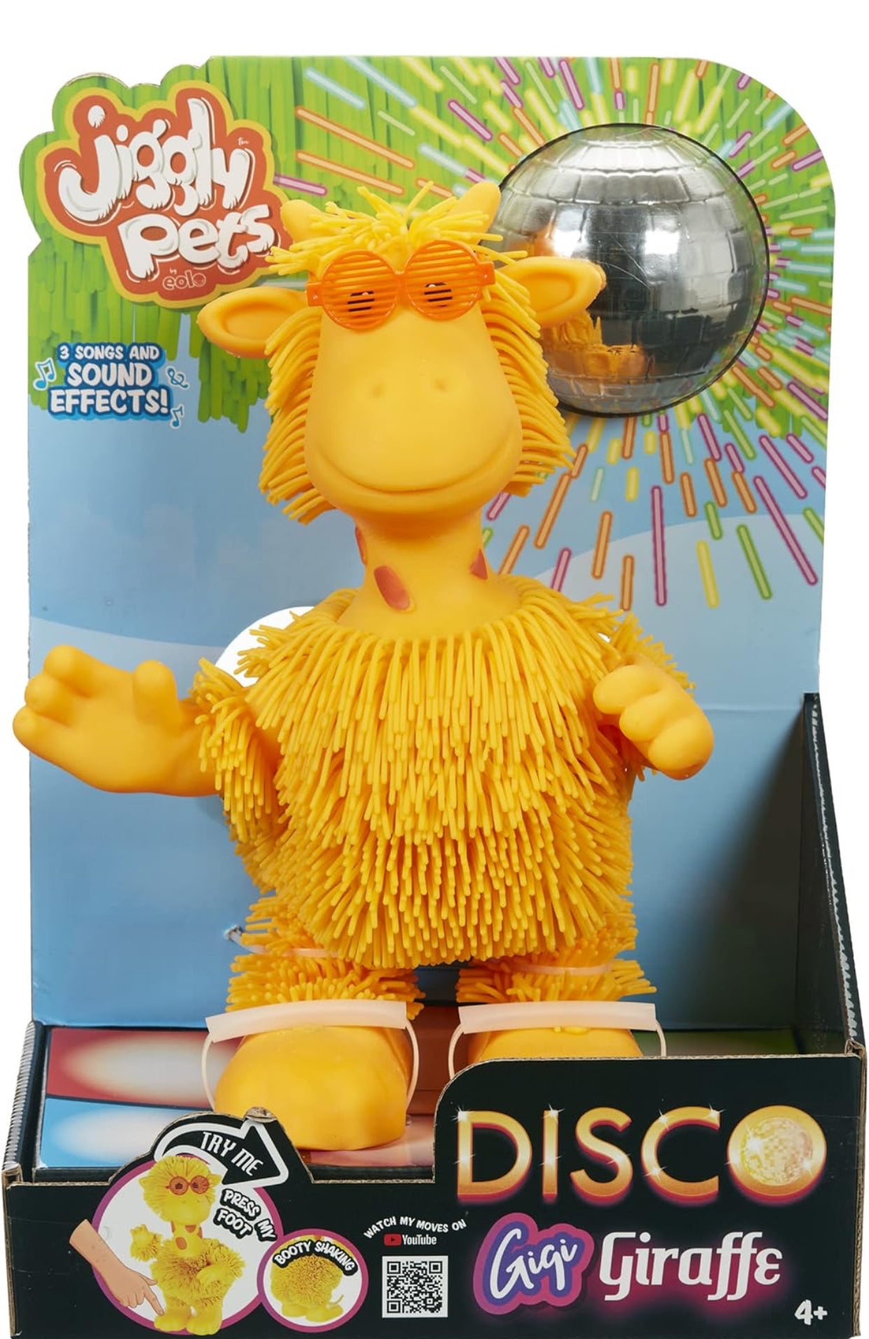 Eolo Jiggly Pets Disco Gigi Giraffe Plush Toy for 4+ Year Kids