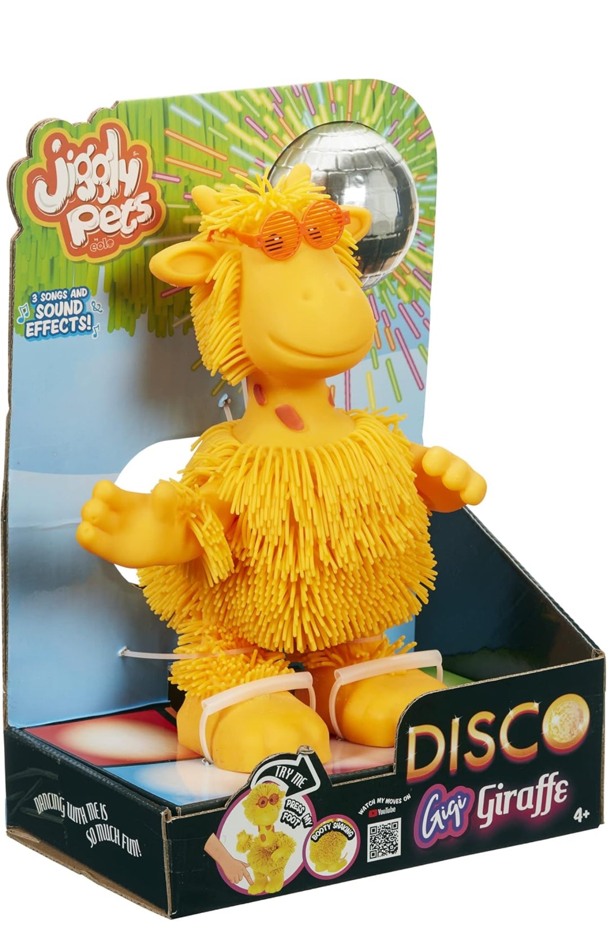 Eolo Jiggly Pets Disco Gigi Giraffe Plush Toy for 4+ Year Kids