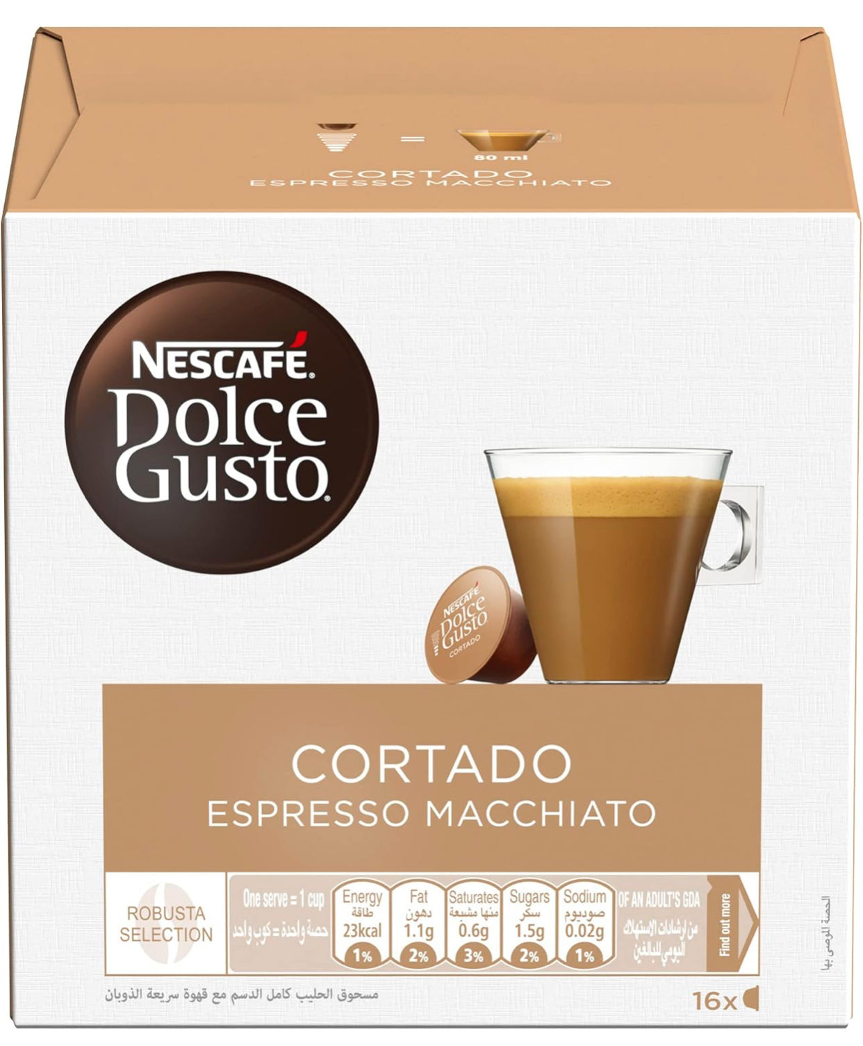 NESCAFÉ DOLCE GUSTO Espresso Cortado Coffee (16 Capsules)