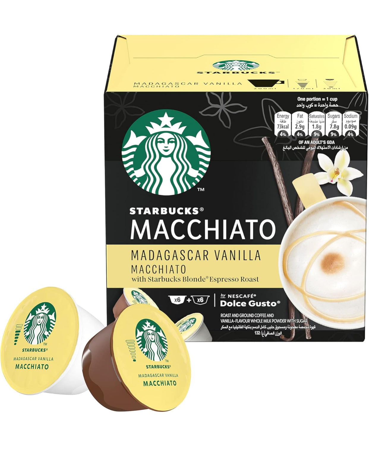 Starbucks Madagascar Vanilla Macchiato By Nescafé Dolce GUSto Box of 6X2 Capsules