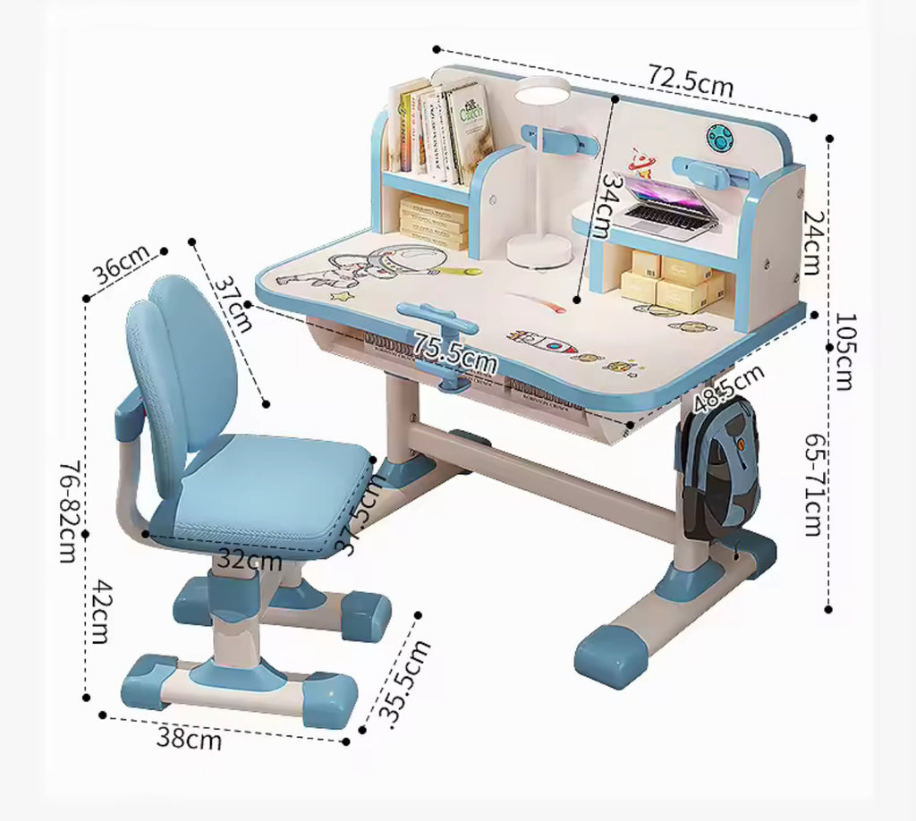 Adjustable Kids Study Desk & Chair Set – For Boys and Girls