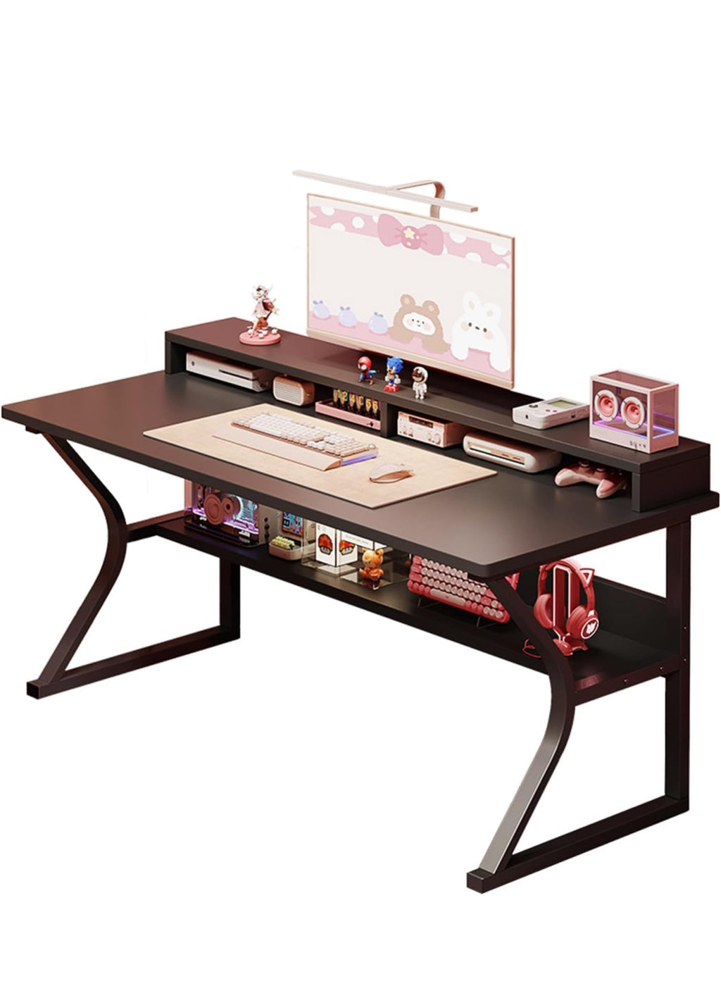 📚 Study Desk with Monitor Stand – 120cm Black