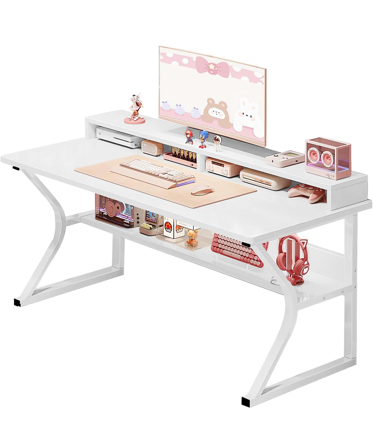 📚 Study Desk with Monitor Stand – 120cm Black