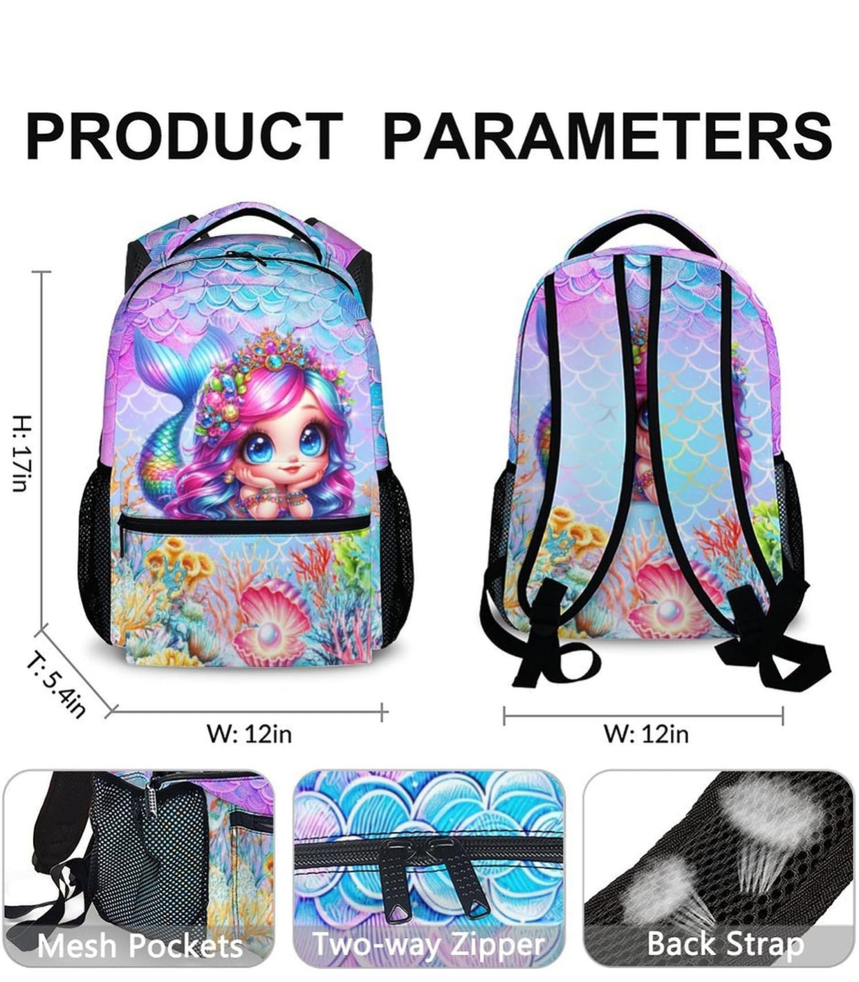 🎒 Girls School Backpack – Cute & Lightweight