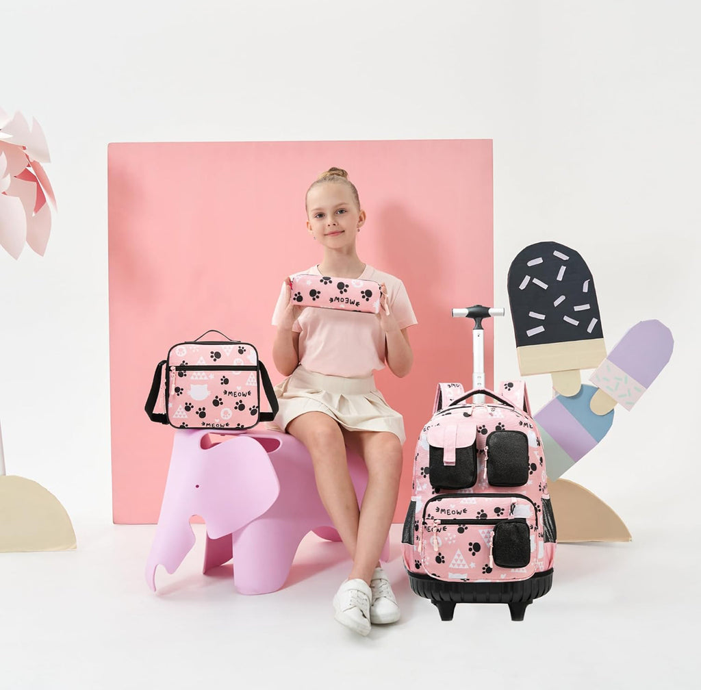 🧳 Kids Rolling Backpack with Wheels