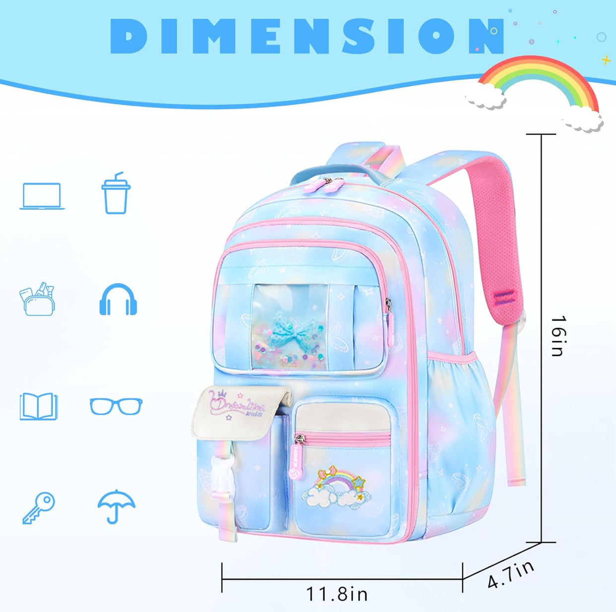 Schxuw School Backpack with Lunch Bag Pen Bag Set
