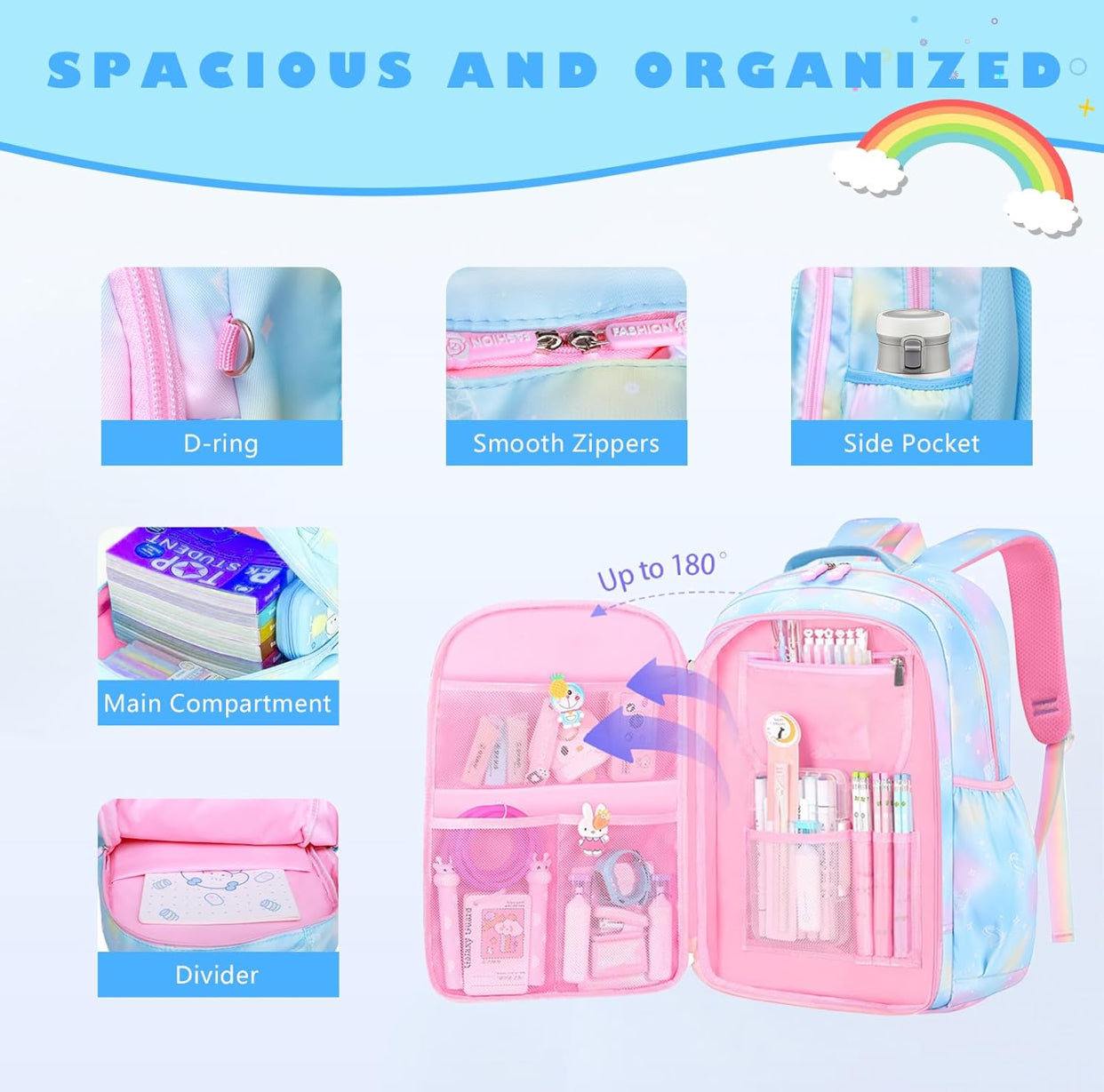 Schxuw School Backpack with Lunch Bag Pen Bag Set