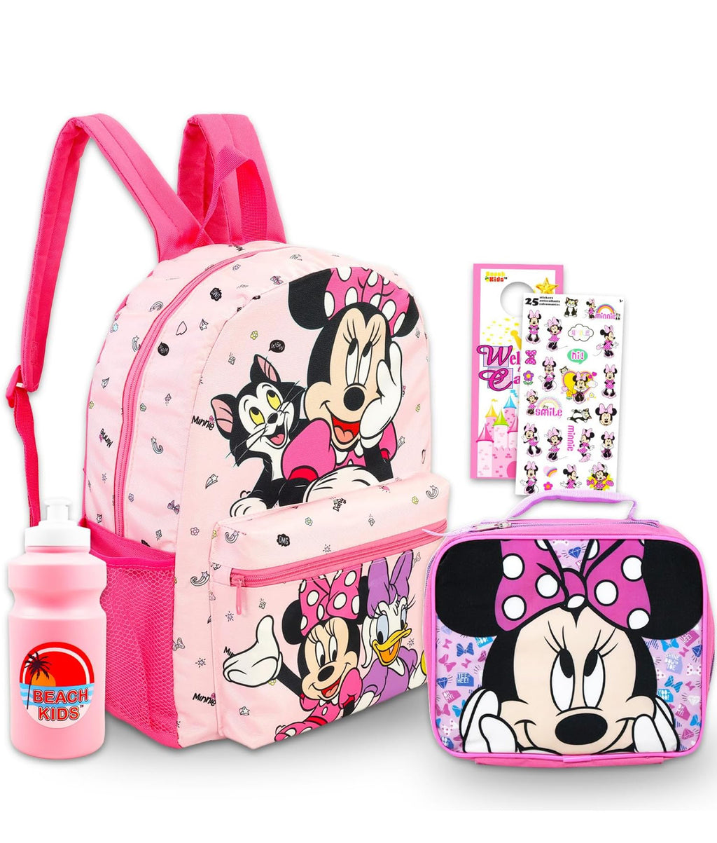 🎒 Minnie Mouse School Backpack Set – 16" Bag with Lunch Box & Accessories