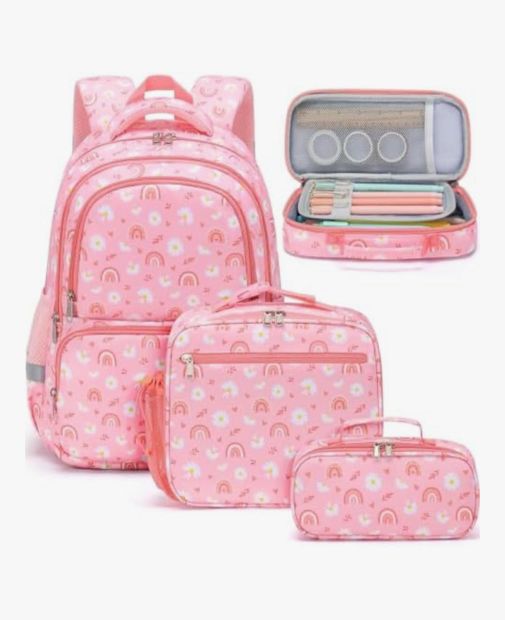 🎒 3-in-1 Kids School Backpack Set – Waterproof Bag with Lunch Box & Pencil Case