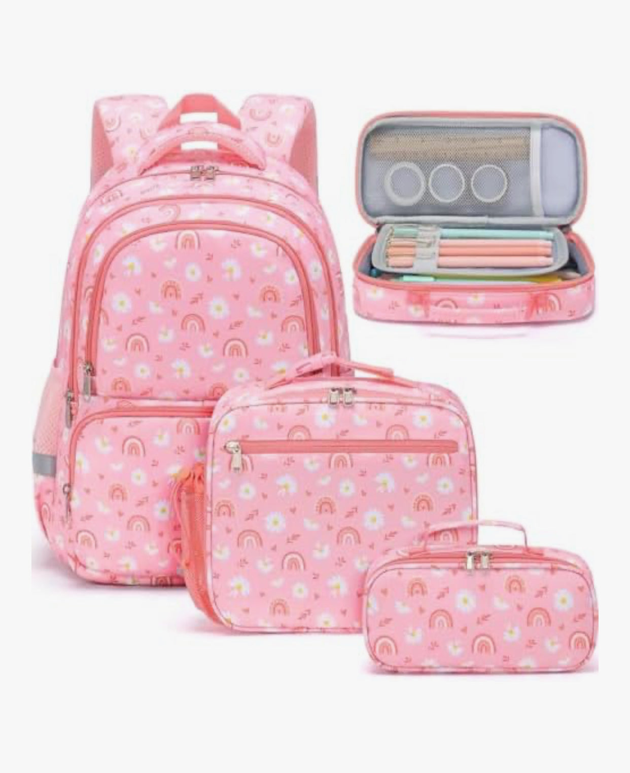 🎒 3-in-1 Kids School Backpack Set – Waterproof Bag with Lunch Box & Pencil Case