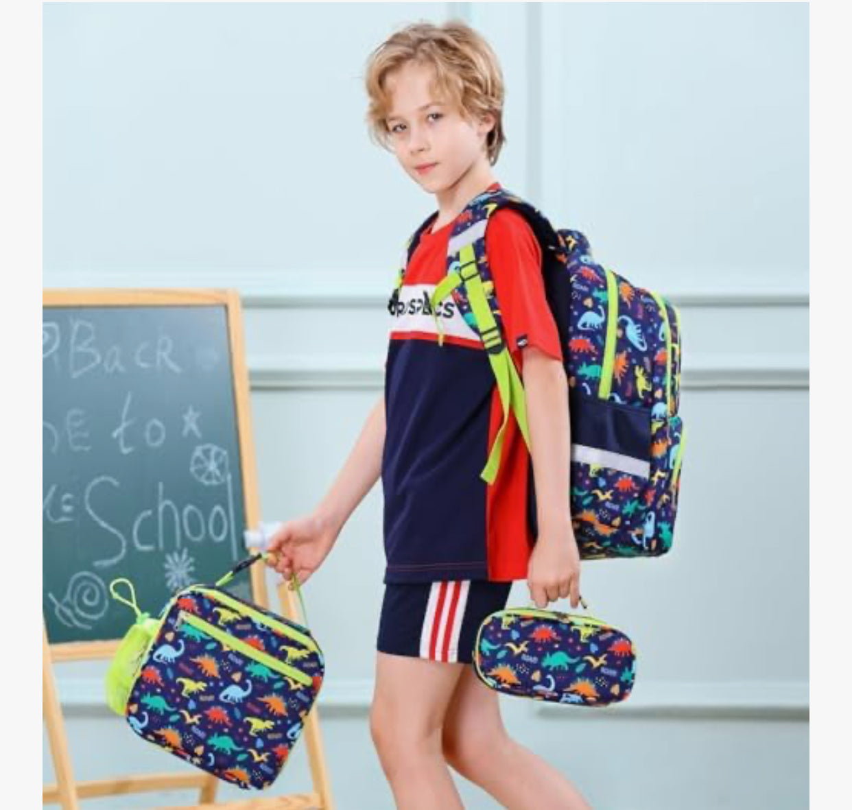 🎒 3-in-1 Kids School Backpack Set – Waterproof Bag with Lunch Box & Pencil Case