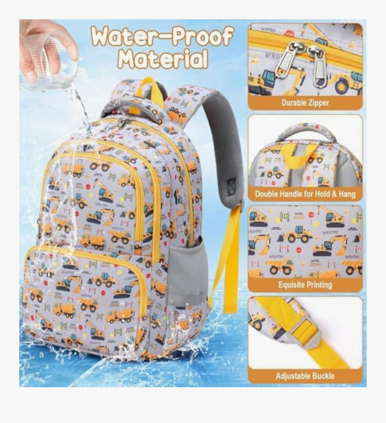 🎒 3-in-1 Kids School Backpack Set – Waterproof Bag with Lunch Box & Pencil Case