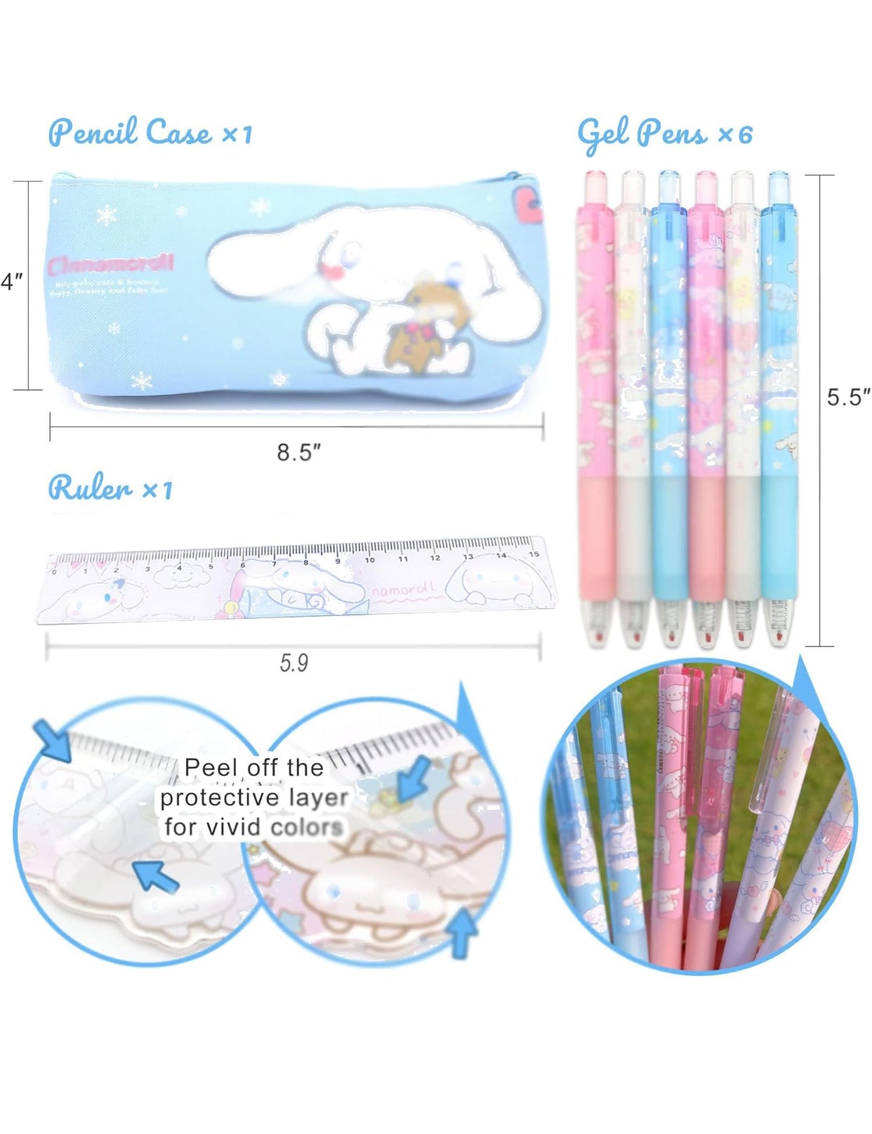🎀 Cute School Supplies Set for Girls – Kawaii Stationery & Accessories