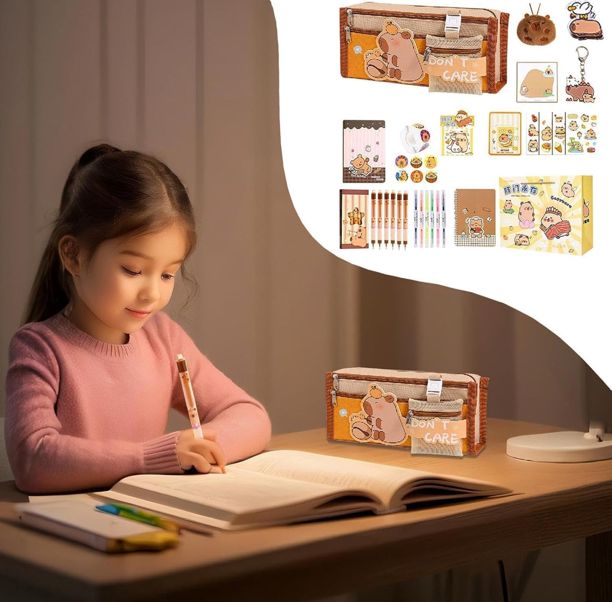 🎁 Capybara Stationery Gift Set – Cute School Supplies for Students