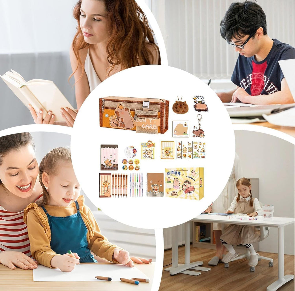 🎁 Capybara Stationery Gift Set – Cute School Supplies for Students