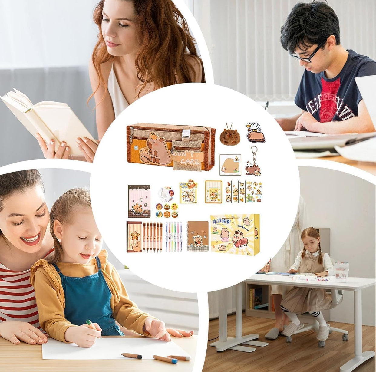 🎁 Capybara Stationery Gift Set – Cute School Supplies for Students