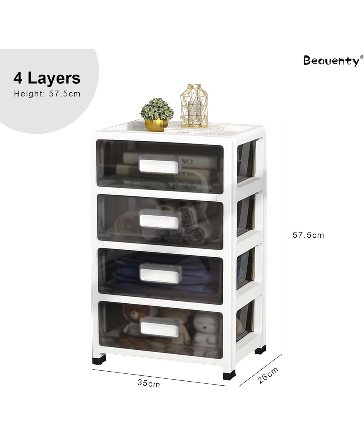 Beauenty 4 Layers Plastic Drawer Cabinet