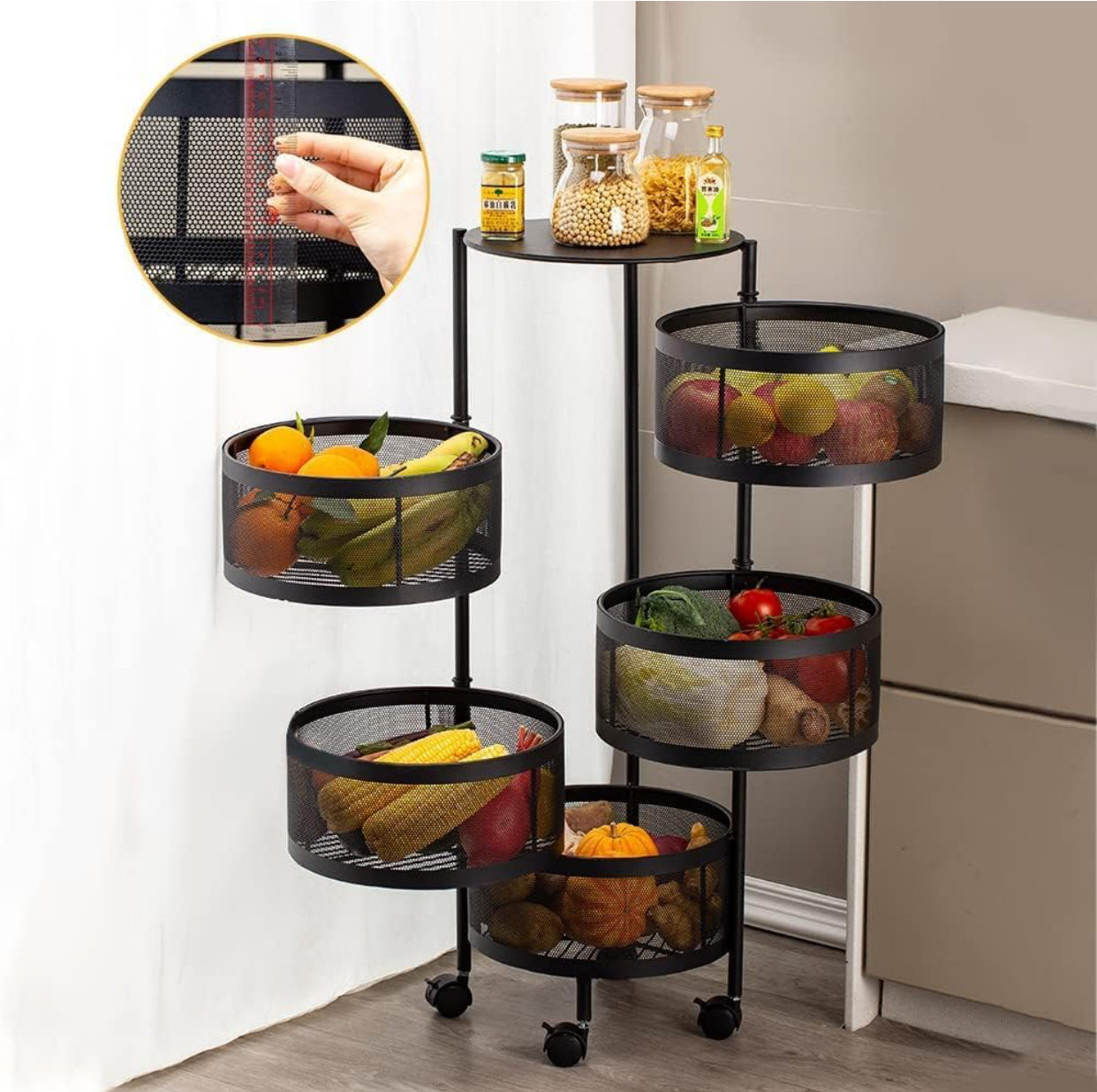 SKY-TOUCH 5 Tier Kitchen Storage Shelf