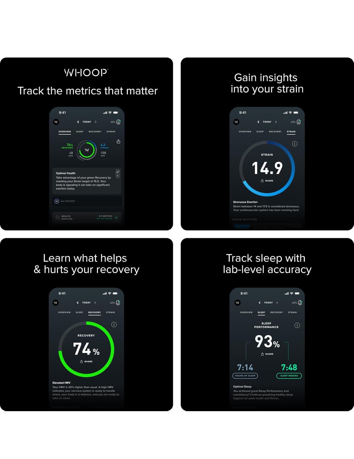 WHOOP 4.0 with 12 Month Subscription – Wearable Health, Fitness &amp; Activity Tracker