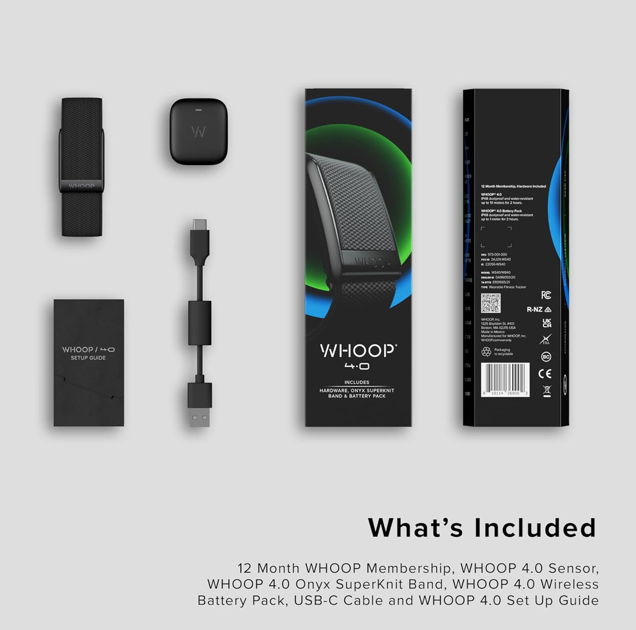 WHOOP 4.0 with 12 Month Subscription – Wearable Health, Fitness &amp; Activity Tracker