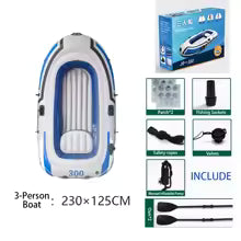 2-4 Person Inflatable Kayak Boat – Heavy Duty PVC Raft for Fishing & Water Sports