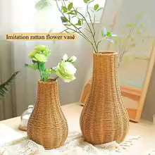 Handmade vintage creative imitation rattan floor vase