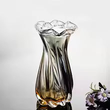 Luxury Crystal Glass Vase with Metal Stand