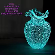 Luminous Glass Vase for Home Decoration