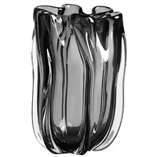 Modern Crystal Glass Vase with Gold Accent