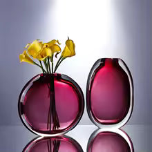 Luxury Emerald Green Crystal Vase – Elegant Glass Decoration for Modern Living Rooms
