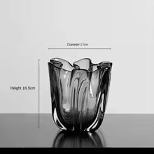 Modern Crystal Glass Vase with Gold Accent
