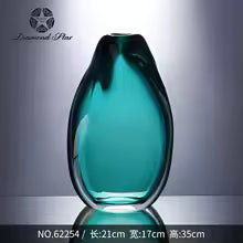Luxury Emerald Green Crystal Vase – Elegant Glass Decoration for Modern Living Rooms