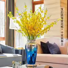 Luxury Sapphire Glass Vase with Lid