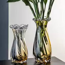 Luxury Crystal Glass Vase with Metal Stand