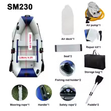3-Person Inflatable Fishing Kayak – Durable PVC Canoe with Accessories