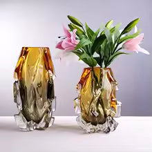 Luxury Crystal Glass Vase with Gold Base
