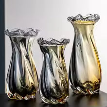 Luxury Crystal Glass Vase with Metal Stand